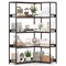 L-Shaped Bookshelf with Metal Frame, 5 Tiers and Anti-Tip Kit